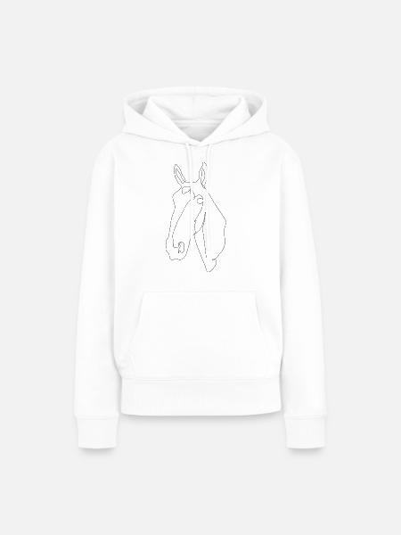 Pferdekopf Kurt - Frauen Premium Bio Hoodie - Weiß