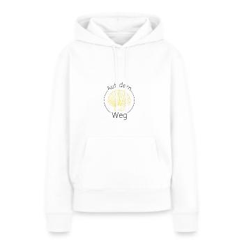 Auf dem jakobsweg - Frauen Premium Bio Hoodie - Weiß - Vorne - Julia (174cm)