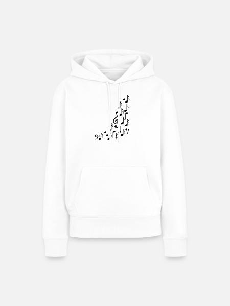Notenschluessel und Noten - Frauen Premium Bio Hoodie - Weiß