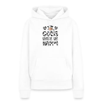 Vache Vaches - Sweat à capuche Premium bio Femme - blanc - Devant - Julia (174cm)