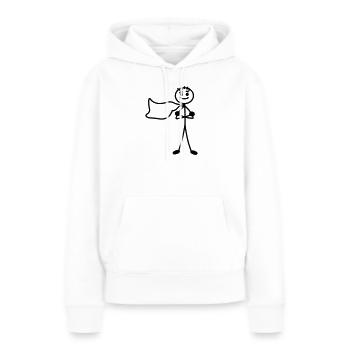 Super jung oder Mann und Umhang mit verschränkten Armen - Frauen Premium Bio Hoodie - Weiß - Vorne - Julia (174cm)