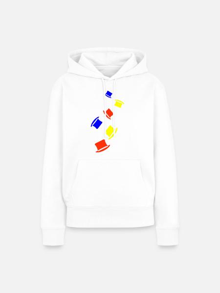 Bräutigam Zylinder Bunt - Frauen Premium Bio Hoodie - Weiß