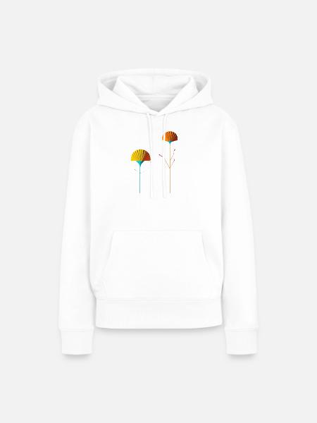Abstrakte Farbblütenfächer - Frauen Premium Bio Hoodie - Weiß