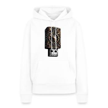 Dunkler USB-Stick - Frauen Premium Bio Hoodie - Weiß - Vorne - Julia (174cm)