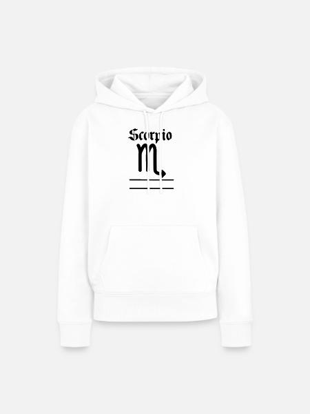 Skorpion Sternzeichen Textbanner - Frauen Premium Bio Hoodie - Weiß