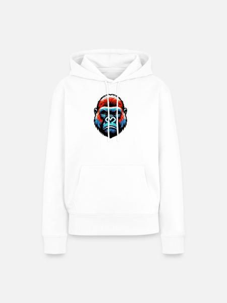 Gorilla - Frauen Premium Bio Hoodie - Weiß