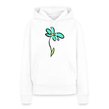 Glückliche Blume Illustration handgefertigt - Frauen Premium Bio Hoodie - Weiß - Vorne - Julia (174cm)