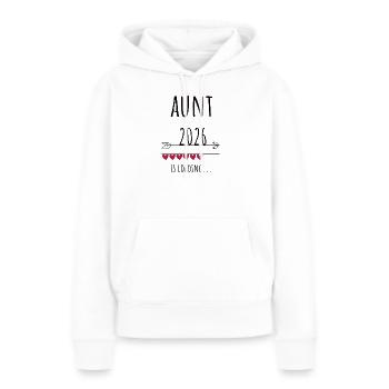 Tante en devenir 2026 Cadeau Grossesse - Sweat à capuche Premium bio Femme - blanc - Devant - Julia (174cm)