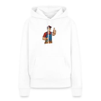 Fröhlicher Handwerker Daumen Hoch - Frauen Premium Bio Hoodie - Weiß - Vorne - Julia (174cm)