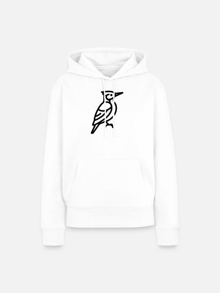 Specht - Frauen Premium Bio Hoodie - Weiß
