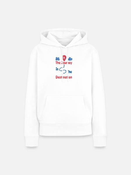 Die Reise ist das Ziel - Frauen Premium Bio Hoodie - Weiß