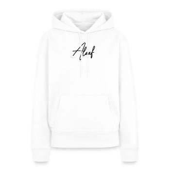 Alaaf - Sweat à capuche Premium bio Femme - blanc - Devant - Julia (174cm)