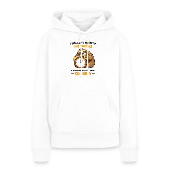 Appuyez sur Snooze si tôt paresseux - Sweat à capuche Premium bio Femme - blanc - Devant - Julia (174cm)