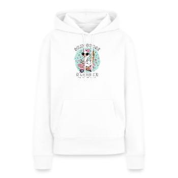 Drôle : Voyage drôle d’été Oie Idiote Angleterre Londres - Sweat à capuche Premium bio Femme - blanc - Devant - Julia (174cm)