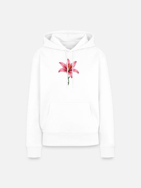 Rosa Lilie - Frauen Premium Bio Hoodie - Weiß