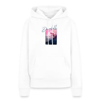 Downhill MTB - Modèle d’impression sculpté à la main - Sweat à capuche Premium bio Femme - blanc - Devant - Julia (174cm)