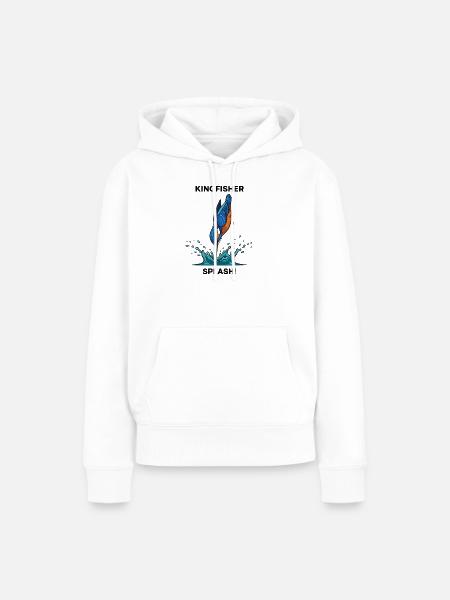 Kingfisher Splash Kingfisher River - Frauen Premium Bio Hoodie - Weiß