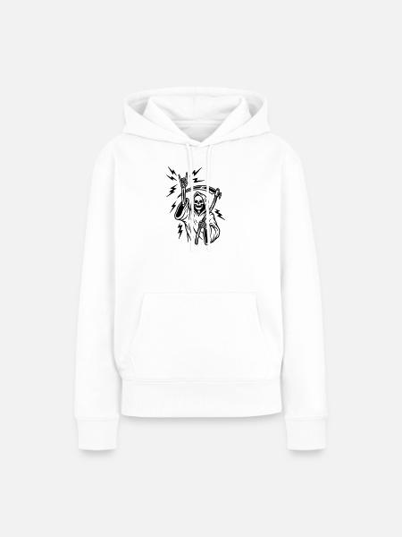 Hard Rock Hand - Frauen Premium Bio Hoodie - Weiß