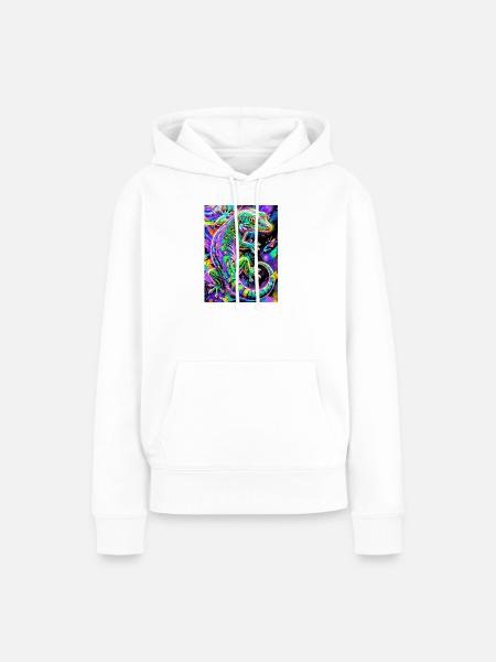 Gecko - Frauen Premium Bio Hoodie - Weiß