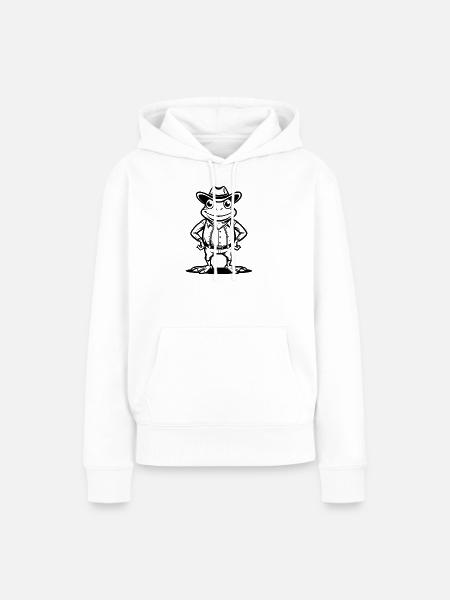 Cowboy-Frosch - Frauen Premium Bio Hoodie - Weiß