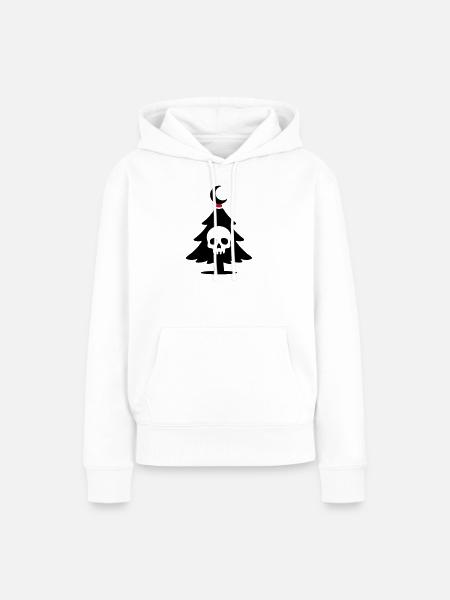 Totenkopf Weihnachtsbaum Logo - Frauen Premium Bio Hoodie - Weiß