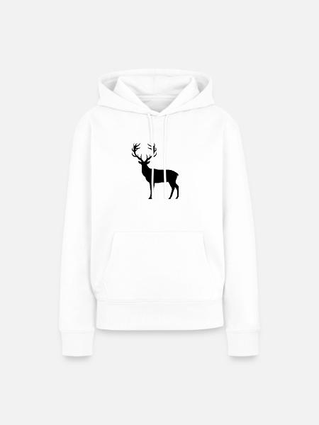Black Deer - Frauen Premium Bio Hoodie - Weiß