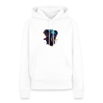 Cyber Elephant - Frauen Premium Bio Hoodie - Weiß - Vorne - Julia (174cm)