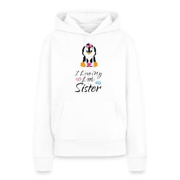 Penguin - I love my little sister - Women’s Premium Organic Hoodie - white - Front - Julia (174cm)