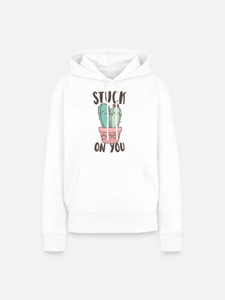 An dir hängen bleiben - Frauen Premium Bio Hoodie - Weiß