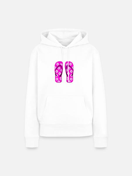 flip flops - Frauen Premium Bio Hoodie - Weiß