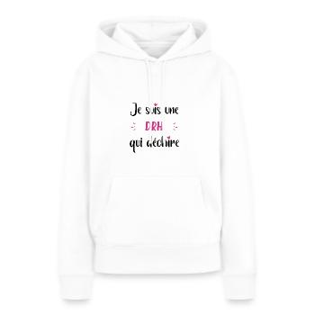 Je suis une drh qui déchire - Sweat à capuche Premium bio Femme - blanc - Devant - Julia (174cm)