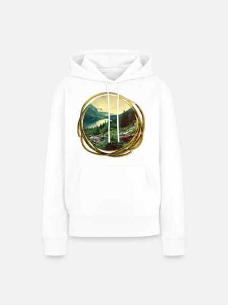 Natur Abenteuer Adventure Wald Berge Mountains See - Frauen Premium Bio Hoodie - Weiß