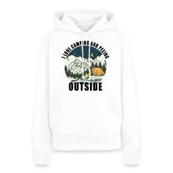 I love peeing outside - Sweat à capuche Premium bio Femme - blanc - Devant - Julia (174cm)
