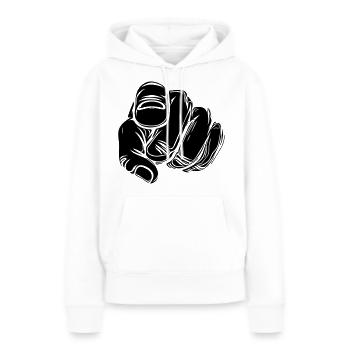 Zeigefinger mit Vector Hand - Frauen Premium Bio Hoodie - Weiß - Vorne - Julia (174cm)