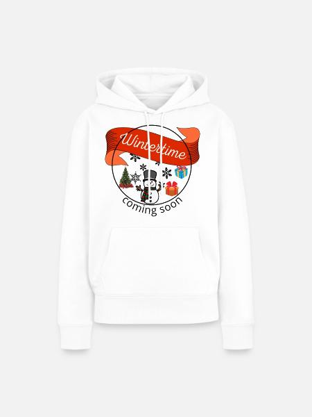 Wintertime coming soon II - Frauen Premium Bio Hoodie - Weiß