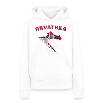 Kroatien Flagge Landkarte - Frauen Premium Bio Hoodie - Weiß - Vorne - Julia (174cm)