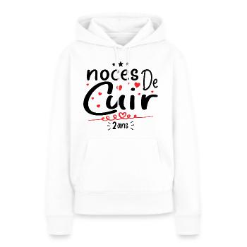 Noces de Cuir - Sweat à capuche Premium bio Femme - blanc - Devant - Julia (174cm)