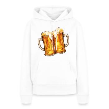 Chopes à bière Chopes à bière Verres à bière Bière Boire de l’alcool - Sweat à capuche Premium bio Femme - blanc - Devant - Julia (174cm)