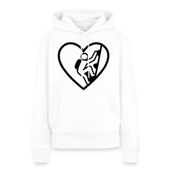 Herzklettern – Vertikale Leidenschaft - Frauen Premium Bio Hoodie - Weiß - Vorne - Julia (174cm)