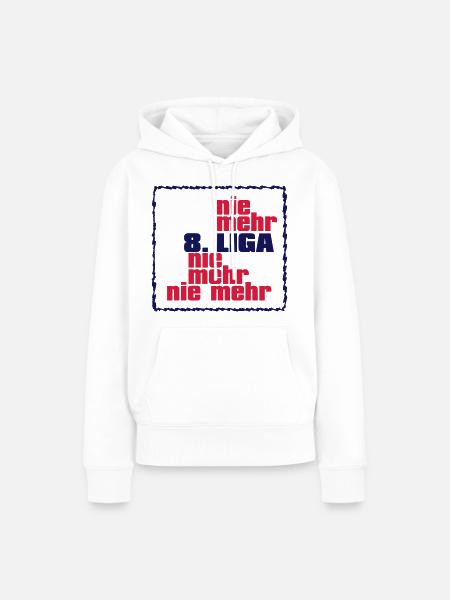 Nie mehr 8. Liga - Frauen Premium Bio Hoodie - Weiß