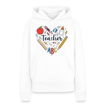 Professor – Professor - Frauen Premium Bio Hoodie - Weiß - Vorne - Julia (174cm)