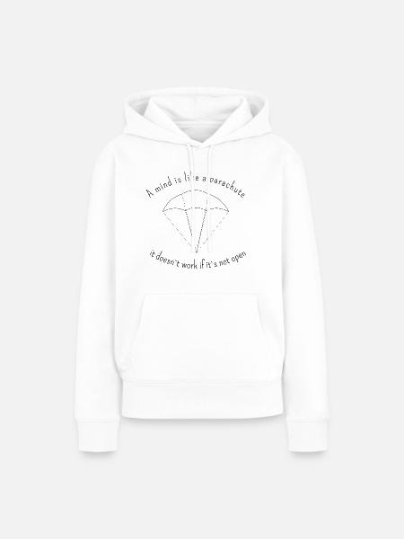Open Mind Parachute Motiv - Frauen Premium Bio Hoodie - Weiß