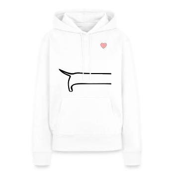 Dos de chien minimaliste - Sweat à capuche Premium bio Femme - blanc - Devant - Julia (174cm)