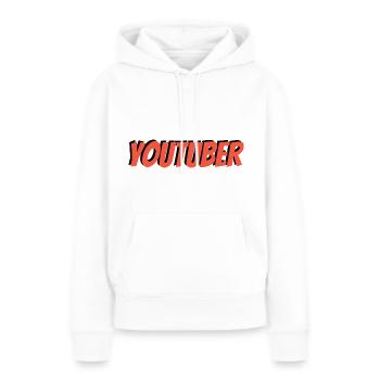 YOUTUBER - Frauen Premium Bio Hoodie - Weiß - Vorne - Julia (174cm)