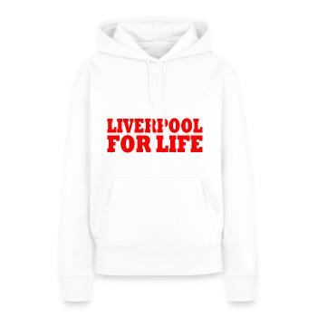 Liverpool - Sweat à capuche Premium bio Femme - blanc - Devant - Julia (174cm)