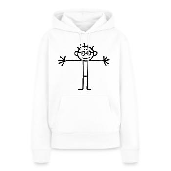 Image d'enfants bâton figure garçon garçon écolier - Sweat à capuche Premium bio Femme - blanc - Devant - Julia (174cm)