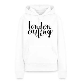 London Calling - Frauen Premium Bio Hoodie - Weiß - Vorne - Julia (174cm)