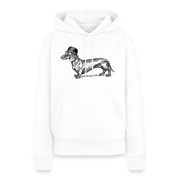 dog with hat - Sweat à capuche Premium bio Femme - blanc - Devant - Julia (174cm)