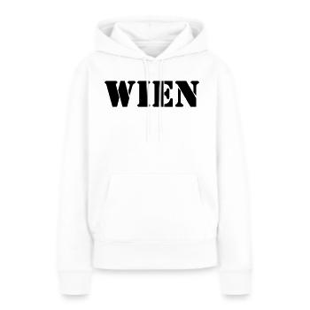 WIEN - Frauen Premium Bio Hoodie - Weiß - Vorne - Julia (174cm)