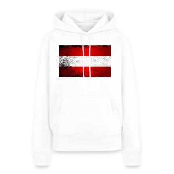 Drapeau de l'Autriche Grunge - Sweat à capuche Premium bio Femme - blanc - Devant - Julia (174cm)